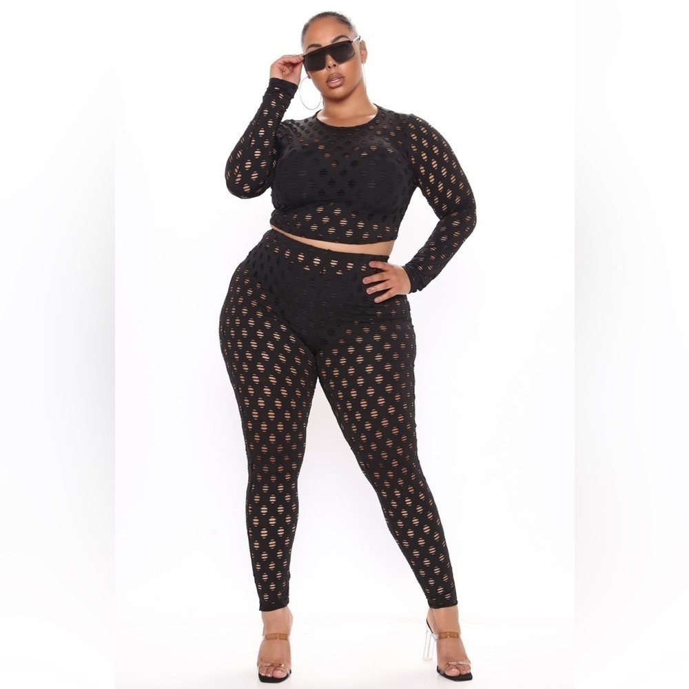 Fashion nova 2X Enough play Bestie Leggings set black - Picture 9 of 12